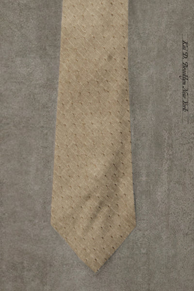 Jacquard Pindots Tie - Beige