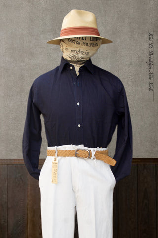Amalfi Cotton Linen Shirt - Deep Indigo - 40, 42, 44 (Relaxed fit, longer body length, sleeve length) (Copy)