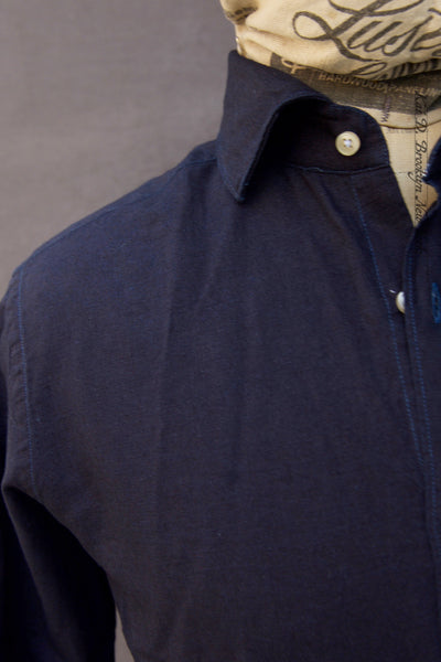 Amalfi Cotton Linen Shirt - Deep Indigo - 40, 42, 44 (Relaxed fit, longer body length, sleeve length) (Copy)