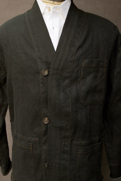 Ando Kimono Jacket - Heavy Linen - Black - S, L (NO RETURN)