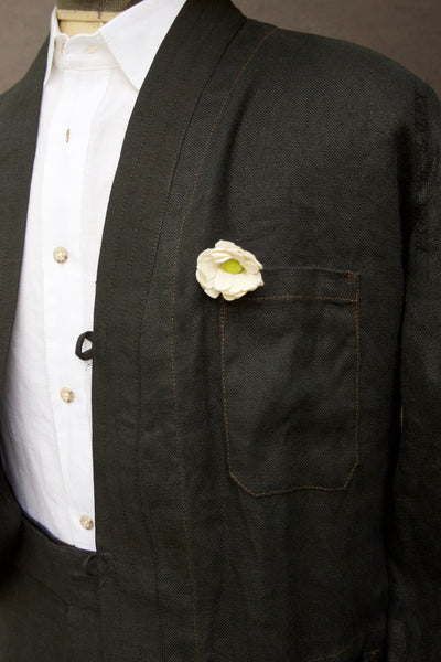 Ando Kimono Jacket - Heavy Linen - Black - S, L (NO RETURN)