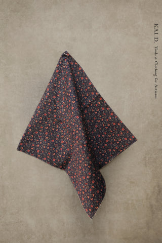 Neckerchief / Head Scarf - Blue/Red Floral