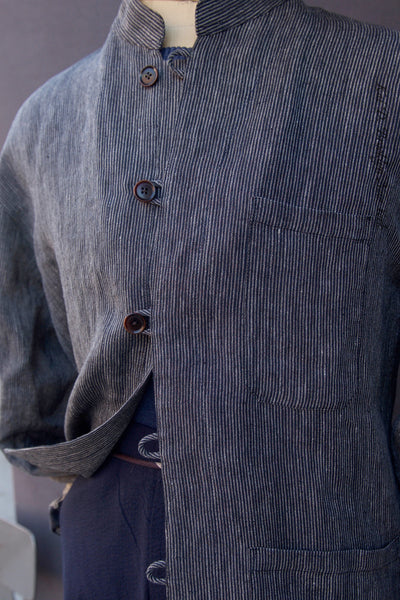 O'Hara Shirt - Antique Cotton Linen Stripe - S, M, L, XL
