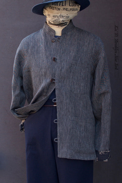 O'Hara Shirt - Antique Cotton Linen Stripe - S, M, L, XL
