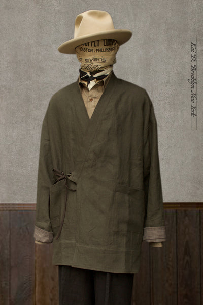 Japanese Farmer Coat - Stone Washed Belgian Linen - S, M (NO RETURN)