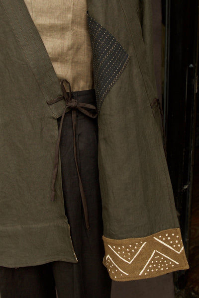 Japanese Farmer Coat - Stone Washed Belgian Linen - S, M (NO RETURN)