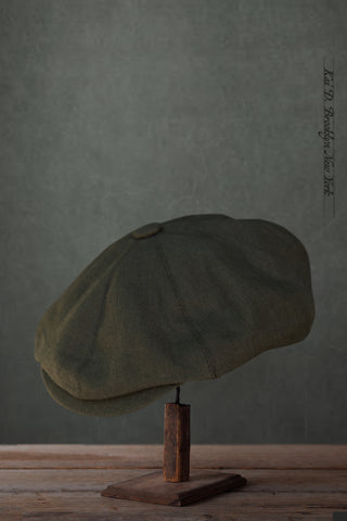 Peaky Hat -  Belgian linen Green Grey - M, L, XL