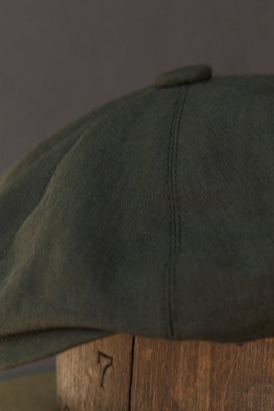 Peaky Hat -  Belgian linen Green Grey - M, L, XL