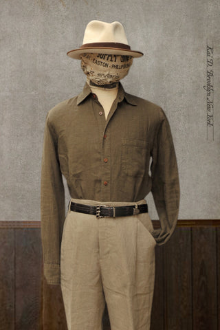 Long Sleeve Cassady Shirt - Vintage Army - L, XL, XXL