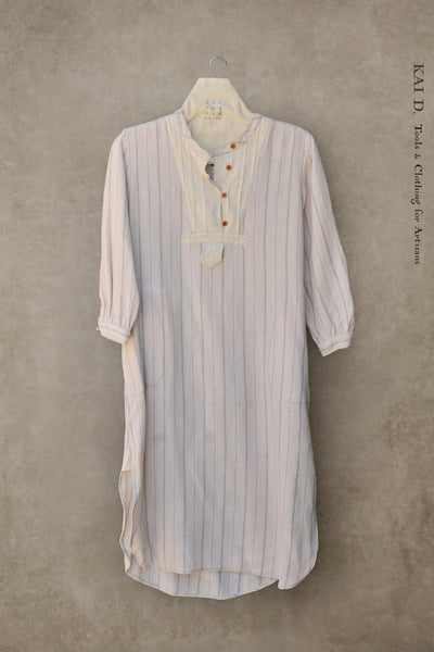 Artisan Dress - Italian Striped Linen - S
