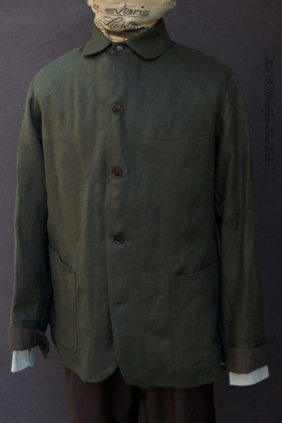 Artisan Field Jacket - Emerald Green Linen - S, L, XL, XXL