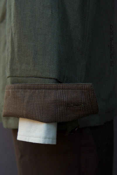 Artisan Field Jacket - Emerald Green Linen - S, L, XL, XXL