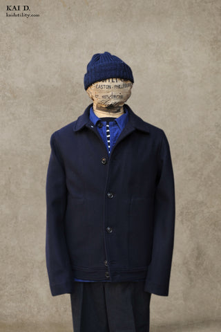 Atlas Wool Felt Jacket - Navy - S, M, L, XL