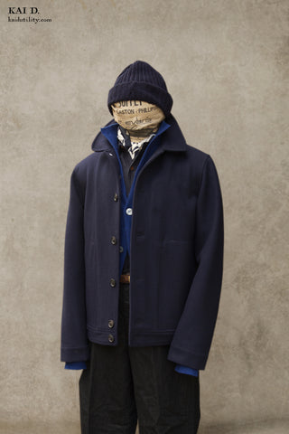 Atlas Wool Felt Jacket - Navy - S, M, L, XL