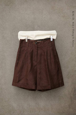 Amelia high waisted shorts - Deep auburn - S