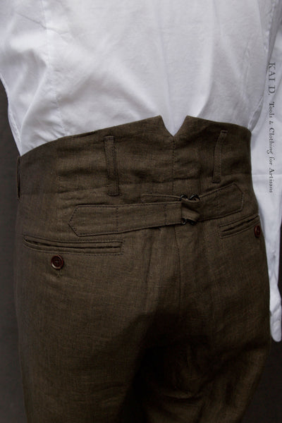 Light Belgian Linen Borough Pants - Bark Heather - 32, 34, 36