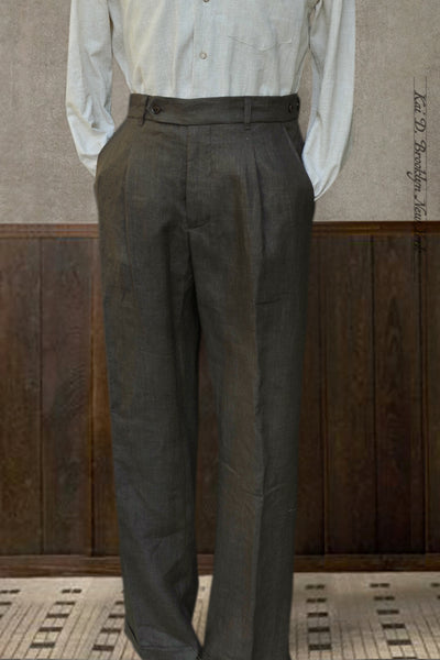 Journeyman Trousers - Bark Heather Light Linen - 30, 32, 34