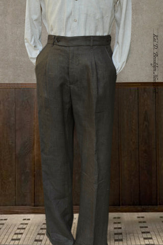 Journeyman Trousers - Bark Heather Light Linen - 30, 32, 34