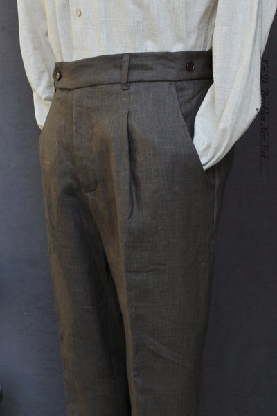 Journeyman Trousers - Bark Heather Light Linen - 30, 32, 34