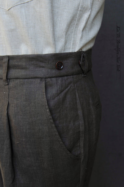 Journeyman Trousers - Bark Heather Light Linen - 30, 32, 34
