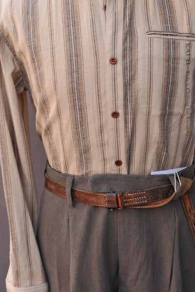 Tanner Shirt - Beige/tan Stripe  - M, L, XL