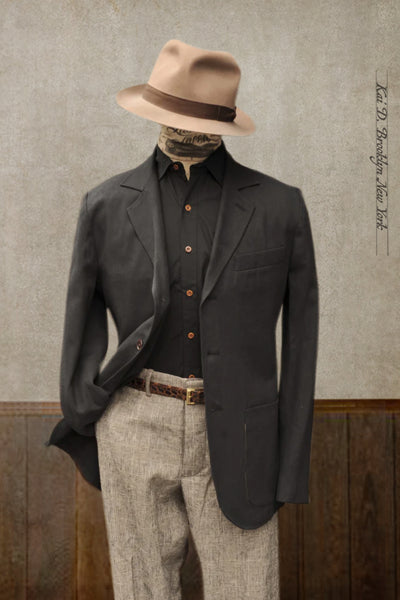 Shoemaker's Jacket - Black Belgian Linen - M, L, XL