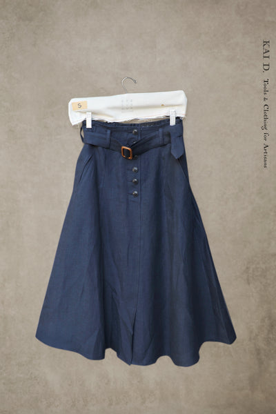 Georgia Linen Skirt - Belgian Navy - XS, S, M