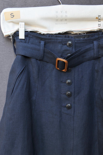 Georgia Linen Skirt - Belgian Navy - XS, S, M