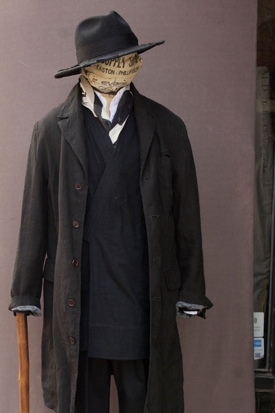 Garment Dyed Belgian Linen Shelby Coat - Black - L/XL