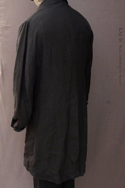 Garment Dyed Belgian Linen Shelby Coat - Black - L/XL
