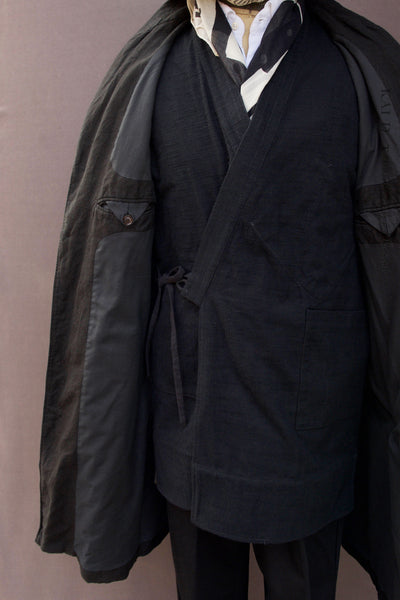 Garment Dyed Belgian Linen Shelby Coat - Black - L/XL