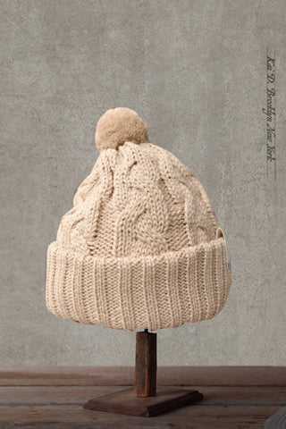 Oversized Cable Knit Beanie - Rope (NO RETURN)