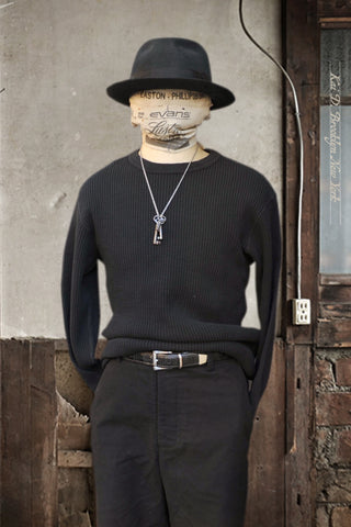 Long Sleeve Thermal Shirt - Big Waffle - Black - S, M, XL