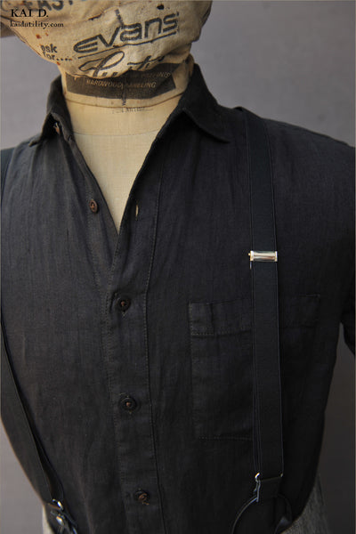 Garment Dyed Linen Cassady shirt - Industrial Grey - L, XXL