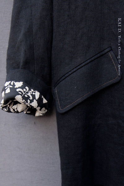 Blanchett Japanese Linen  Jacket - Black - S, M