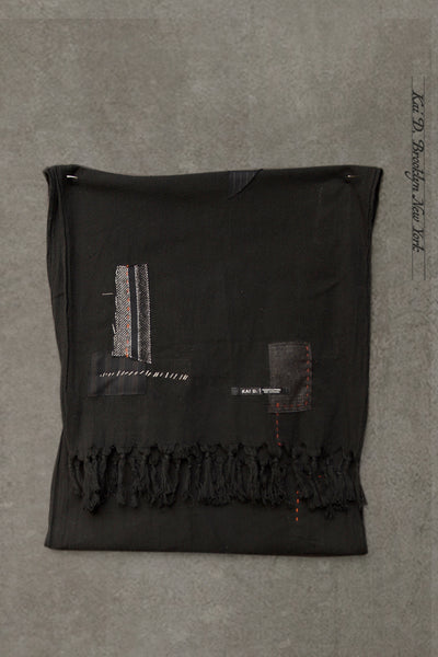 Boro Cotton Scarf - Black