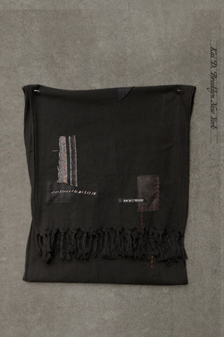 Boro Cotton Scarf - Black