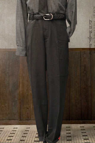 Borough Pants - Cotton Linen Herringbone - Black - 30, 32, 34, 38