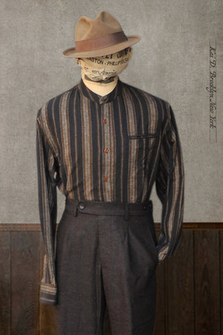 Tanner Shirt -  Black/Brown Stripe  - M, XL, XXL