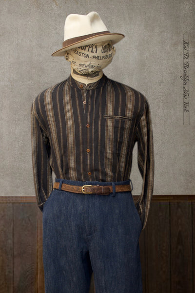 Tanner Shirt -  Black/Brown Stripe  - M, XL, XXL