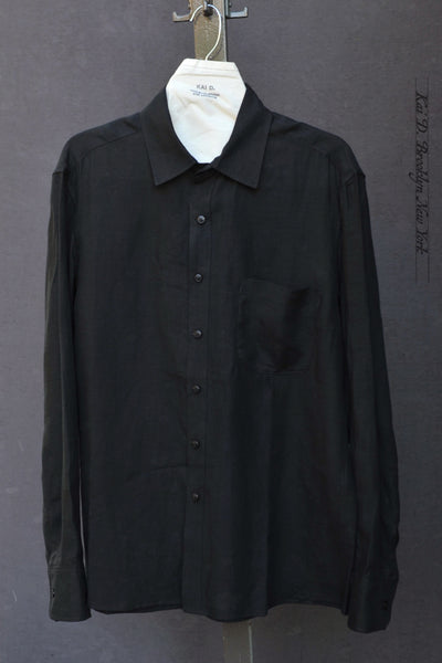 Cassady Shirt (Relaxed Cut)- Black Belgian Linen - L, XL, XXL