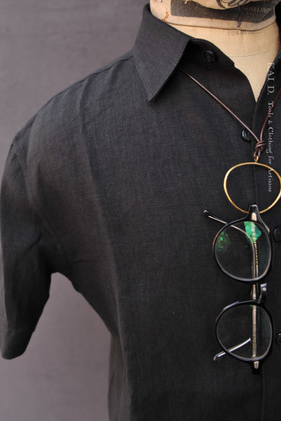 Cassady Shirt - Black Shibui Linen - M, L, XL, XXL