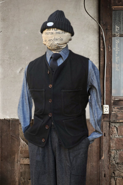 Cruiser Vest - Black Boiled Wool - S, M, L, XL