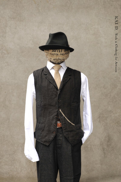 Doyle Vest - Garment Dyed Heavy Linen - M