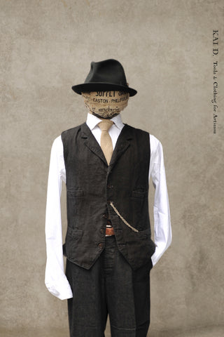 Doyle Vest - Garment Dyed Heavy Linen - M