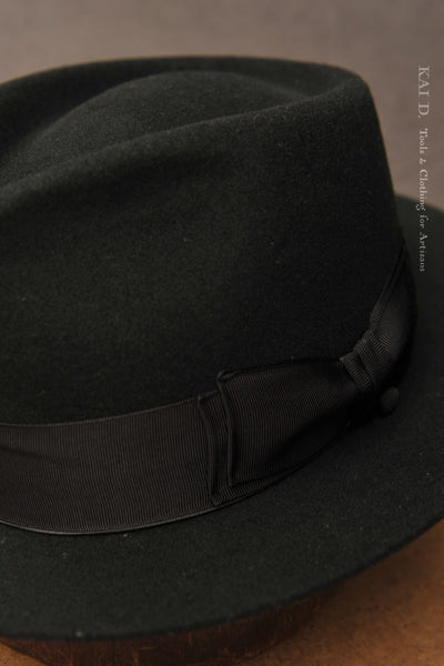 Short Brim Felt Hat - Black - 36, 38, 40
