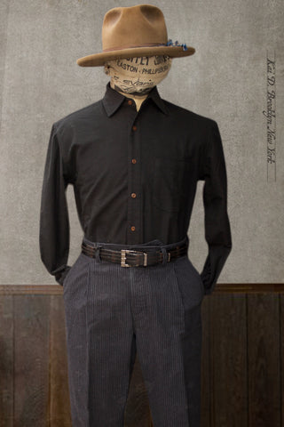 Cassady Shirt - Japanese Flannel - Black  - S, M