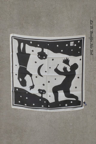 Wool Silk Bandana - Black Foulard