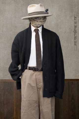 Linus Fuzzy Cardigan - Fuzzy Black - L