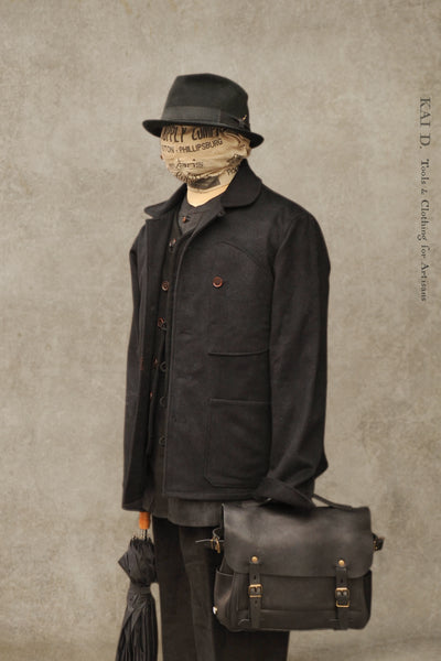 Hardy Chore Jacket - Black Wool Cashmere - S, M, L, XL (NO RETURN)